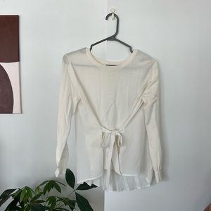 Sheer back top with ribbons